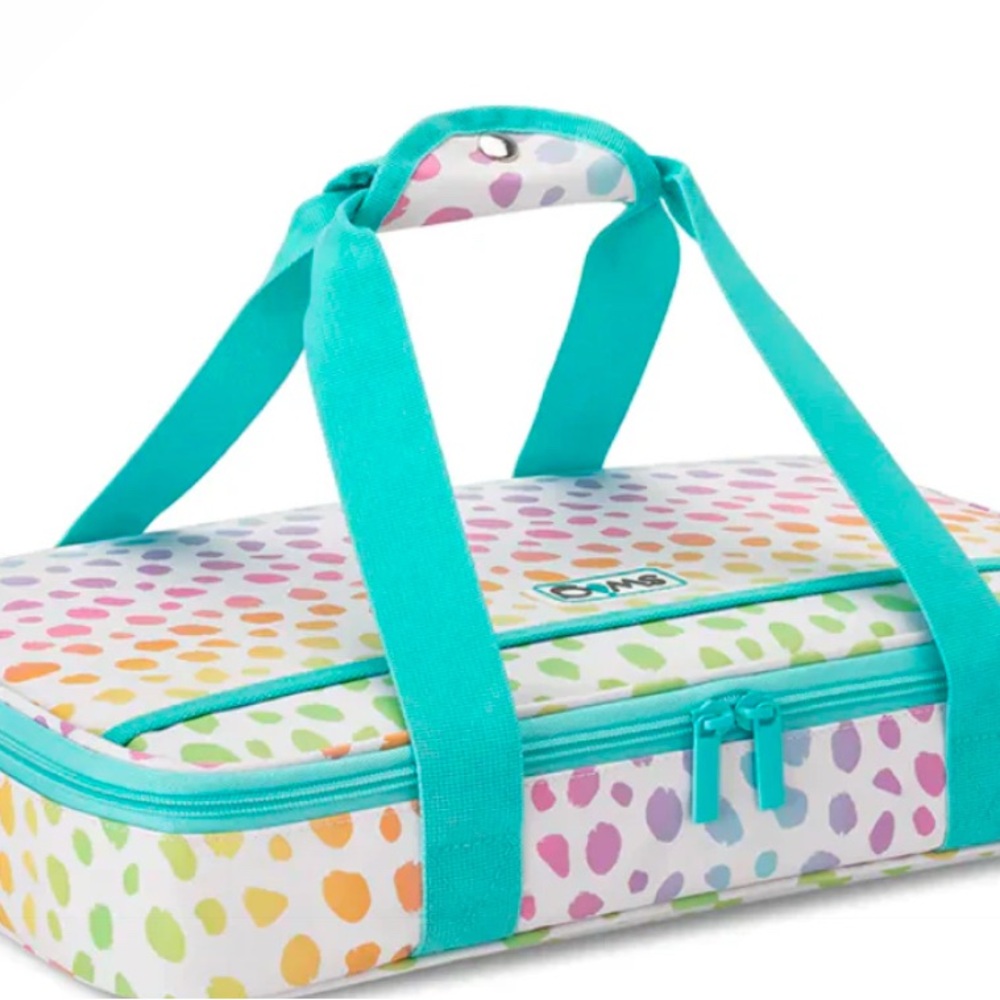 Swig Wild Child Casserole Careier Colorful Polka Dot Carrying Case